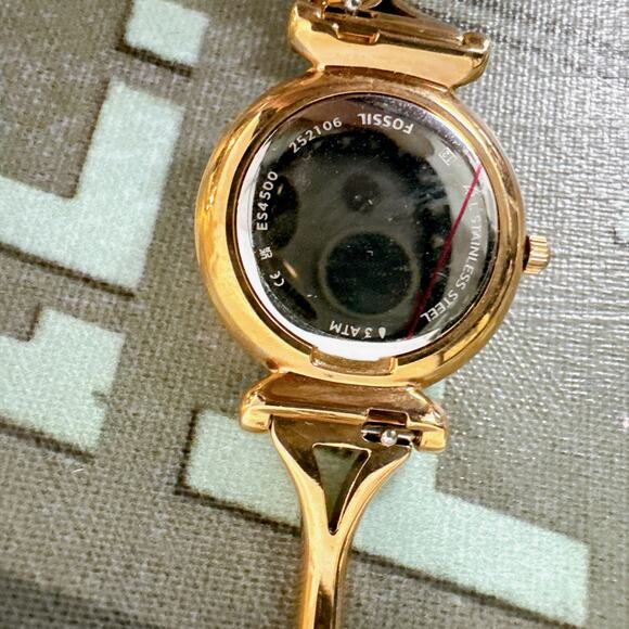 Fossil ES4500 Carlie Mini Rose Gold Bangle Mother Of Pearl Ladies Quartz Watch main image 5